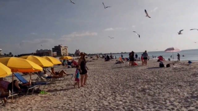 США.Флорида. Пляж в конце ноября. смотреть онлайн