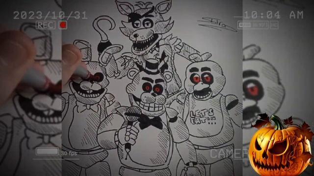Five Nights at Freddy's Movie Drawn with Alcohol Markers 《Flickering Lights》 Halloween Special смотреть онлайн