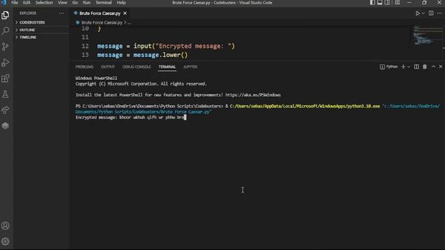 Python Script to Brute Force Caesar Shift смотреть онлайн