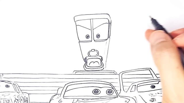 McQueen's Nightmare with Frank, The King & Chick Hicks . CARS Drawing and Coloring Pages Tim Tim TV смотреть онлайн