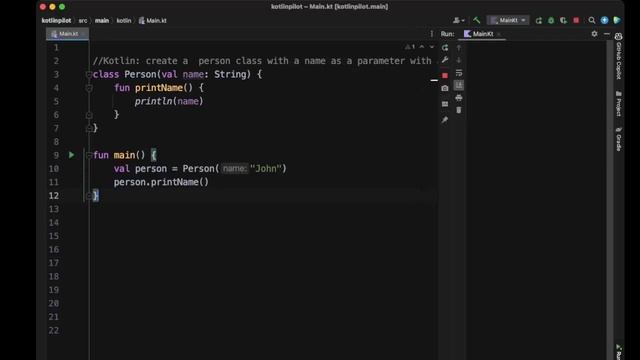 Kotlin and Copilot: create a person class with a name смотреть онлайн