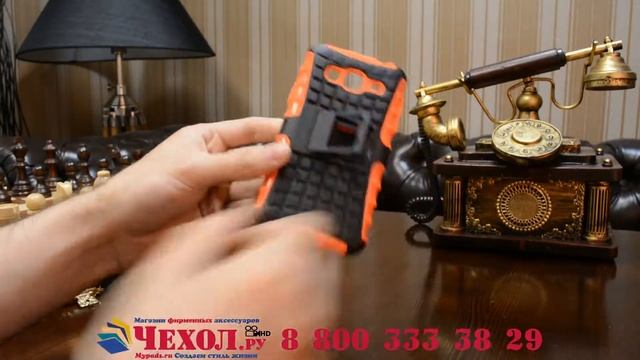 Противоударный усиленный ударопрочный фирменный чехол-бампер-пенал для Samsung Galaxy J3 смотреть онлайн