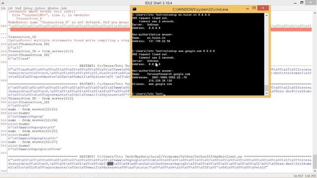 Python - How To Create , Send & Analyze Simple DNS Client, Query Packet And The Response Part 2 смотреть онлайн