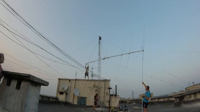Установка антенны YAGI XL-345 RA6KE смотреть онлайн