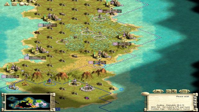 "Civilization III", random tribe - Arabia #25, Monarch difficulty, no commentary смотреть онлайн