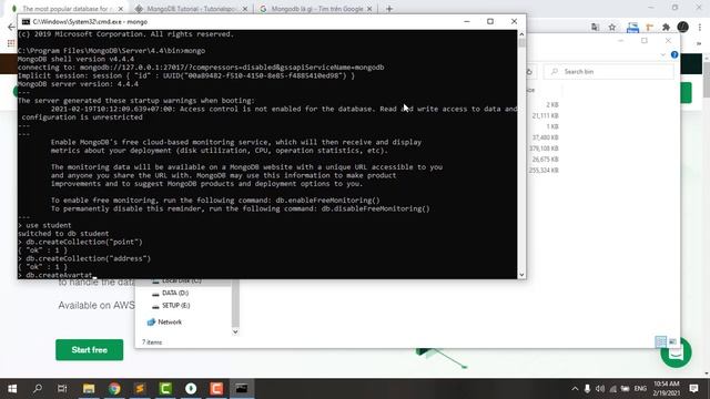 CREATE COLLECION, DROP COLLECTION AND SHOW LIST COLLECTION IN MONGODB смотреть онлайн