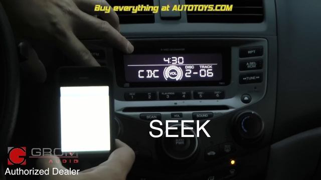 Honda Accord IPOD & BLUETOOTH, Grom Adapter, Radio Removal by Autotoys.com (a2DP & AVRCP) смотреть онлайн
