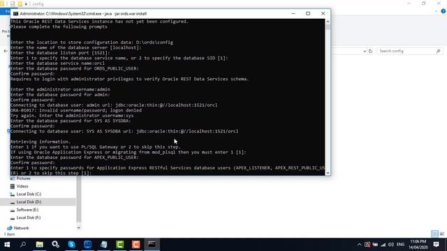 how to configure or installation ords 19.4 in oracle apex смотреть онлайн