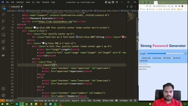 Design a Password Generator App using Tailwind CSS смотреть онлайн