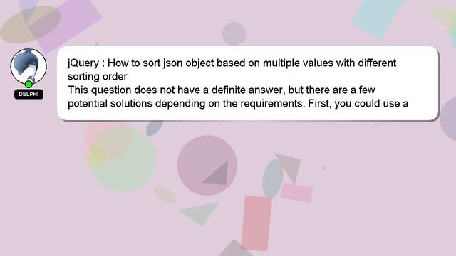 jQuery : How to sort json object based on multiple values with different sorting order смотреть онлайн