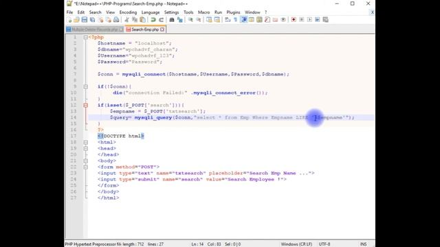 PHP search data MySQL (phpMyAdmin 4.0) database display records смотреть онлайн