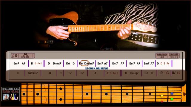 JINGLE BELL ROCK - Playing BOBBY HELMS - GUITAR CHORDS + BASSLINES, SOLOS TUTORIALS (unique) смотреть онлайн