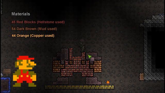 Terraria Pixel art 4 - Mario, how to build him смотреть онлайн