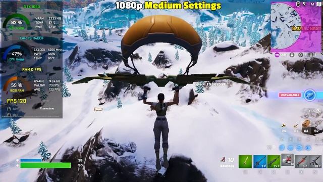 Fortnite Chapter 4 Season 2 : GTX 1650 + I5 11400F - 1080p All Settings (DX11) смотреть онлайн