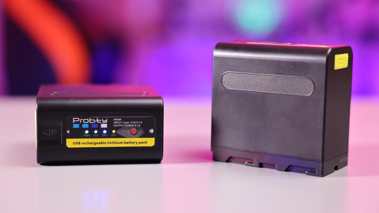Аккумуляторы Probty на Sony NP-F980 10800мАh с возможностью зарядки через Type-C, с USB-A выходом. смотреть онлайн