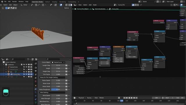 Curve on Fire with Geometry Nodes - Tutorial смотреть онлайн