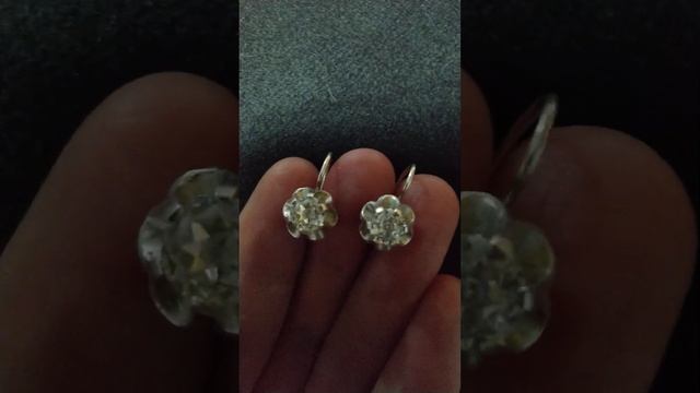 Серьги винтаж серебро звезда 916 пробы ГОСТ СССР Таллин вставка горный хрусталь блеск! продано смотреть онлайн
