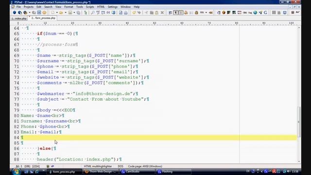 HTML & PHP Tutorial - Building a working Contact Form Part 3 смотреть онлайн