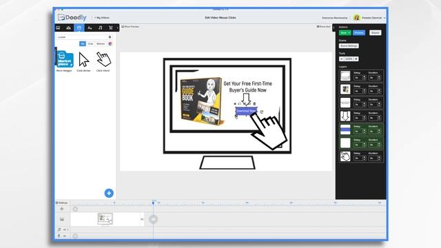 How to Simulate Mouse Clicks in your Doodly Video | Doodly Tutorials смотреть онлайн
