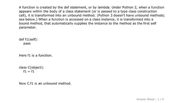 PYTHON : What is the difference between a function, an unbound method and a bound method? смотреть онлайн