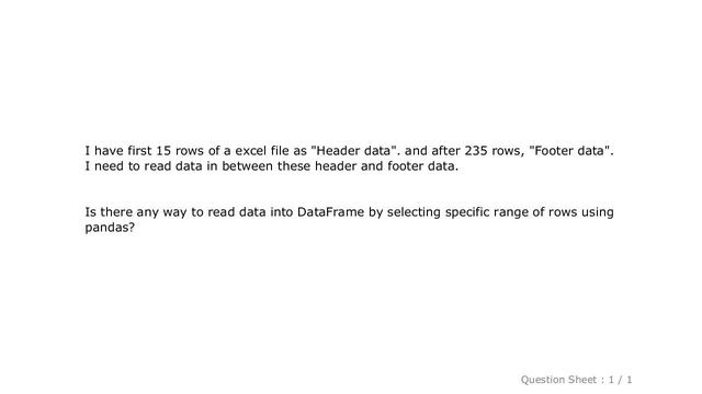 Pandas : How to skip header and footer data in pandas dataframe? смотреть онлайн