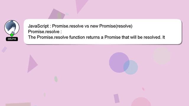 JavaScript : Promise.resolve vs new Promise(resolve) смотреть онлайн