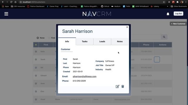 NavCRM Dashboard - React/Rails - Flatiron School Final Project смотреть онлайн