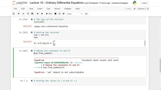 Ordinary Differential Equations - SymPy Tutorial 10 смотреть онлайн