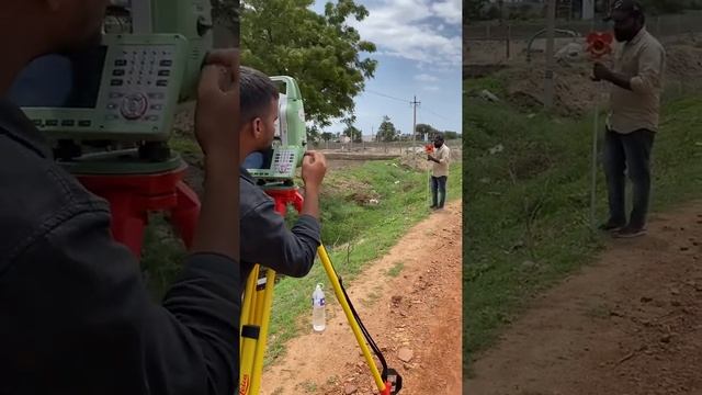 Road survey with Leica total station смотреть онлайн