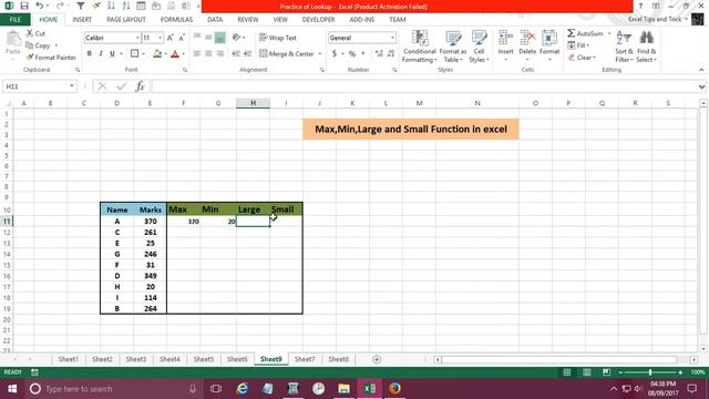 Excel formula tutorial : Max, Min, Large and small смотреть онлайн