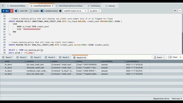 Dynamic Data Masking(DDM) support in Amazon Redshift - Demo смотреть онлайн