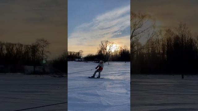 Сноуборд за снегоход Буран! #NaVolne #Коломенка смотреть онлайн