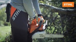 Бензопила STIHL MS 180. Видеоинструкция по запуску, эксплуатации и хранению.
