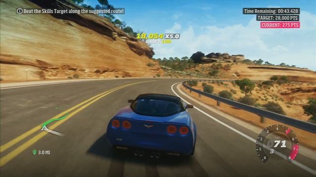 Forza Horizon: 2009 Chevrolet Corvette ZR1 - PR Stunts Skill Stunt (1080p) смотреть онлайн