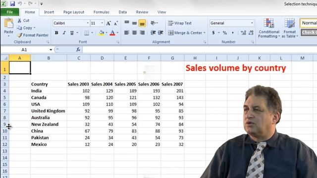 Excel 2010 Tutorial | Excel selection techniques | Training Course смотреть онлайн