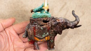 Реставрация индийской слоновой зажигалки.