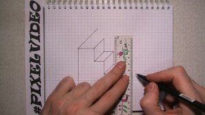 Лестница 3D ОБЪЕМНЫЙ РИСУНОК  ПО КЛЕТОЧКАМ optical illusion #pixelvideo