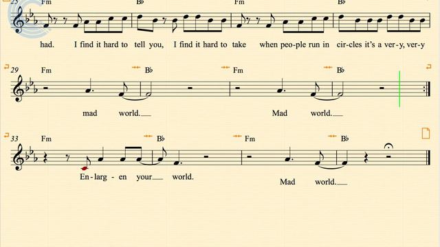 Oboe - Mad World - Gary Jules - Donnie Darko - Sheet Music, Chords, & Vocals смотреть онлайн