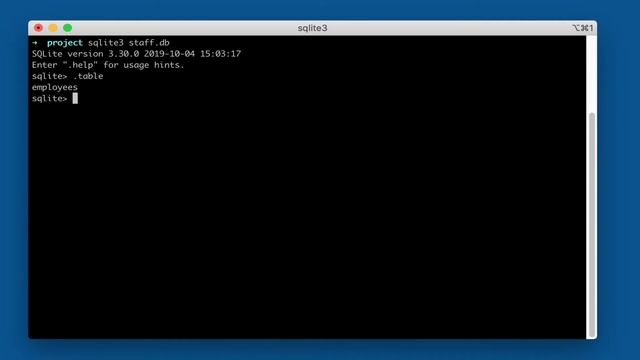 Using the Schema command to show table structure in SQLITE смотреть онлайн