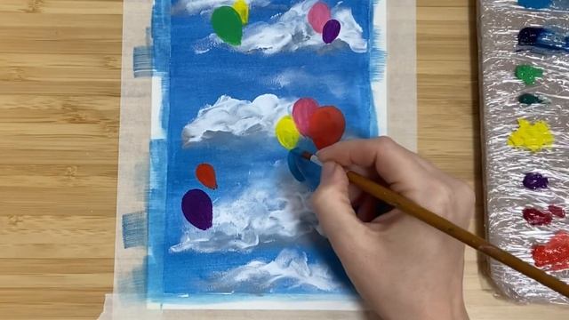 Как нарисовать воздушные шары | Простой рисунок гуашью для детей • Balloons | Easy picture ? смотреть онлайн