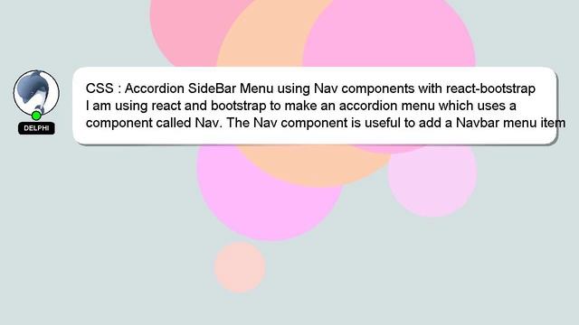 CSS : Accordion SideBar Menu using Nav components with react-bootstrap смотреть онлайн