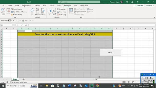 Select entire row or entire column in Excel using VBA смотреть онлайн