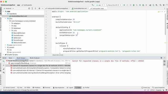 Fix for "Cannot fit requested classes in a single dex file." error in Android Studio. смотреть онлайн