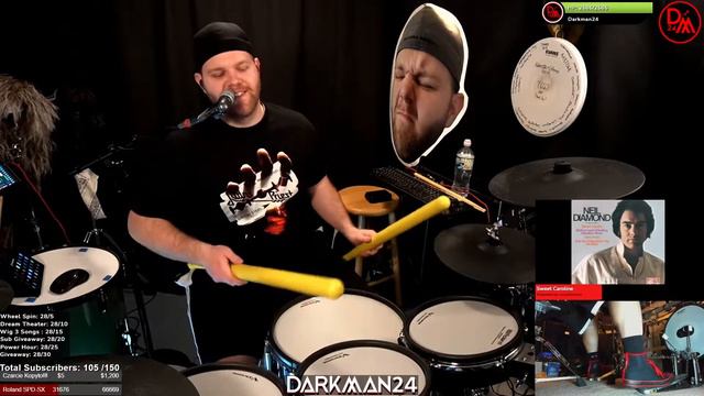 Neil Diamond - Sweet Caroline Drum Cover with Wiffle Ball Bats Live смотреть онлайн