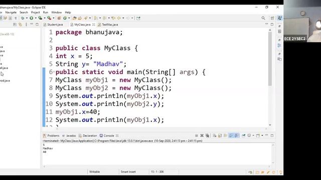 Copy of OBJECTS AND CLASSES IN JAVA 10 9 2020 смотреть онлайн