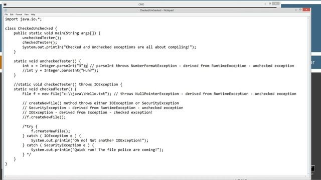 Learn Java Programming - Checked and Unchecked Exceptions Tutorial смотреть онлайн
