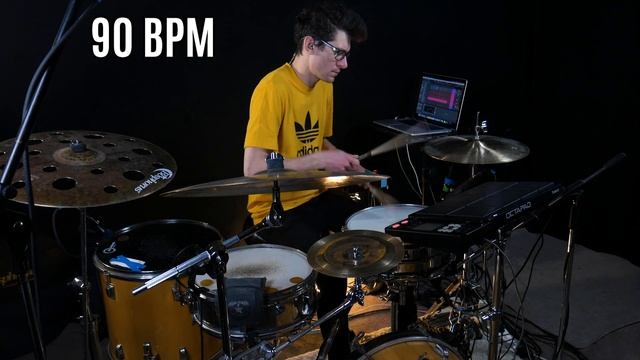 Funk drum loop 90 BPM // The Hybrid Drummer смотреть онлайн