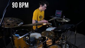 Funk drum loop 90 BPM // The Hybrid Drummer