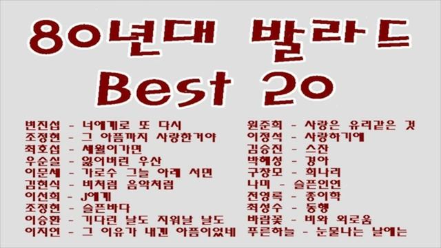 80년대 발라드 명곡 / 히트곡 모음 / 추억의 노래 / 감성발라드 смотреть онлайн