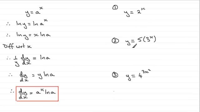 Differentiation of a^x type exponential functions : ExamSolutions смотреть онлайн